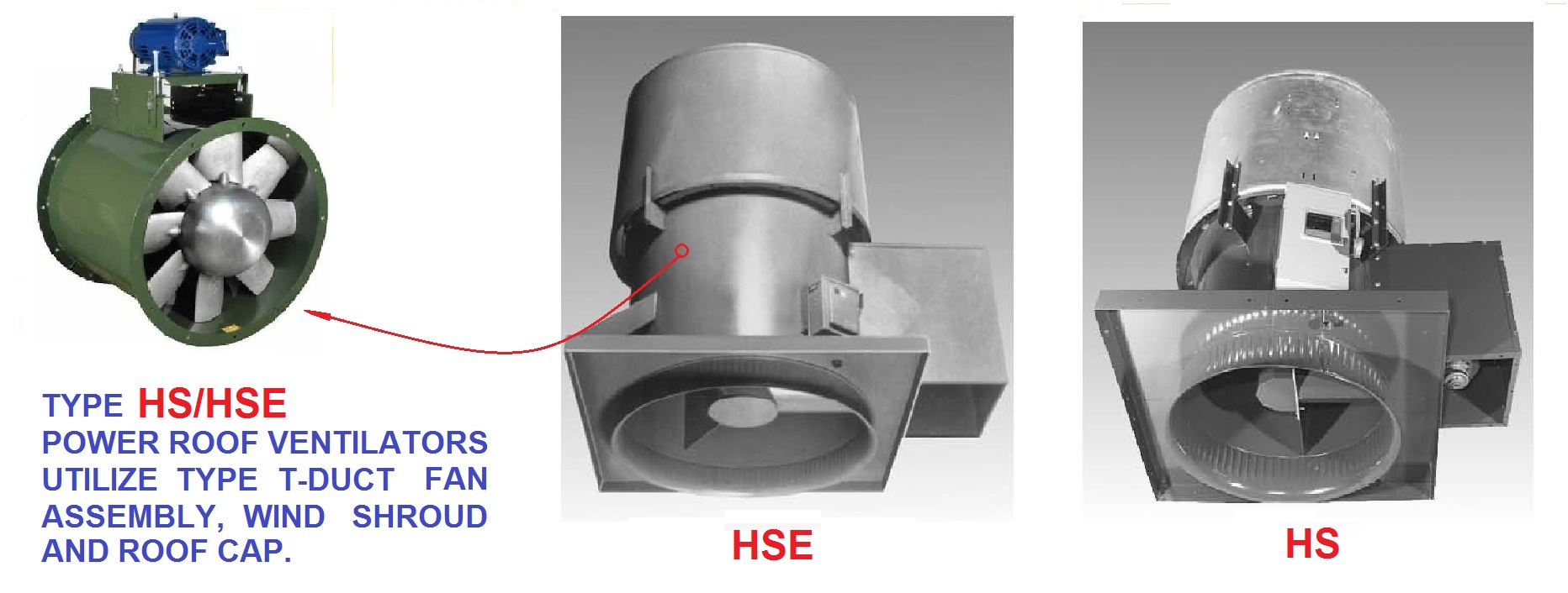 Heat and smoke roof exhaust fan