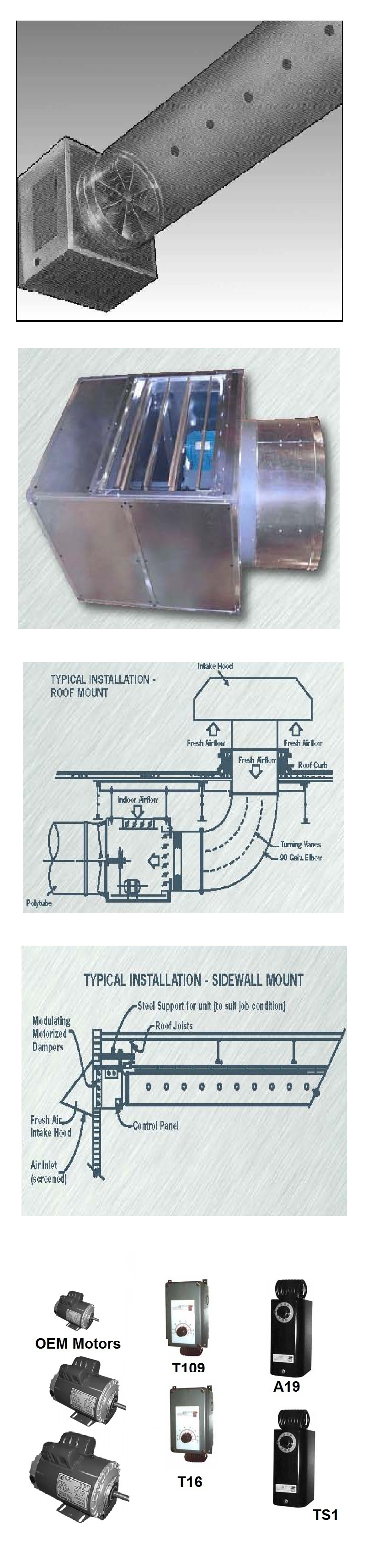 Power tube make up air ventilator
